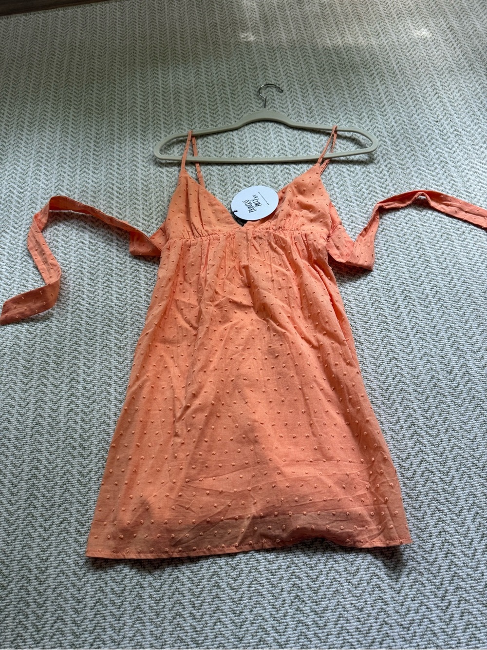 Princess Polly Coral Orange Swiss Dot Cami Dress